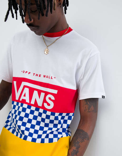 Rainbow checkerboard vans shirt deals