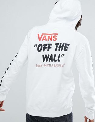 vans heritage hoodie avec imprimé sur le bras blanc