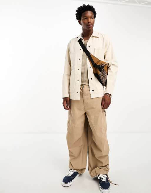 Vans Hickory Giacca bianco sporco multitasche a righe ASOS