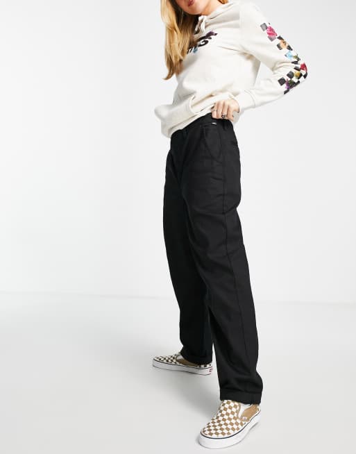 espontáneo Claraboya Realmente Vans high-rise chino pants with straight leg in black | ASOS