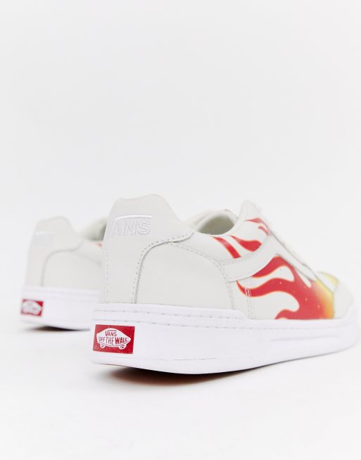 Vans highland sale white flame trainers