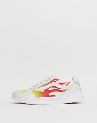 vans highland white flame trainers