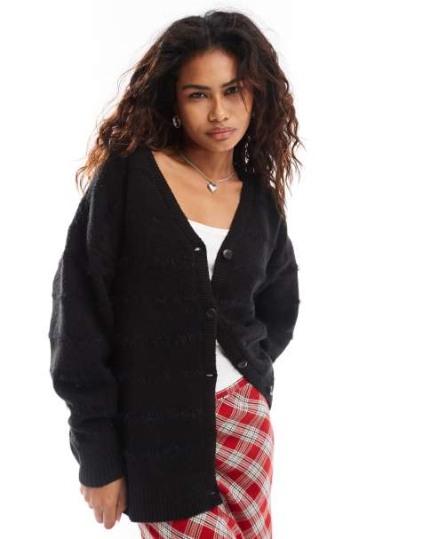 Vans holbrook mix knitted cardigan in black - view 1