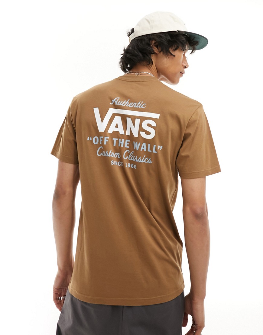 Vans holder classic back print t-shirt in brown