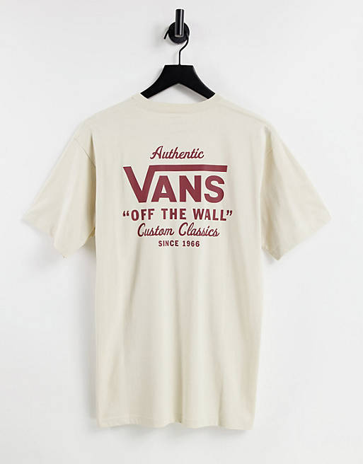 Vans Holder St back print t-shirt in cream