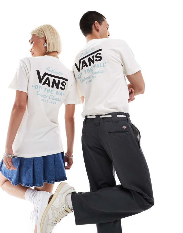 Vans - holder street classic back print t-shirt in off white