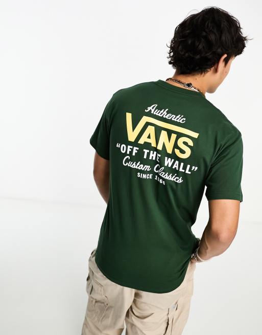 Vans Holder Street Classic t-shirt in green with back print