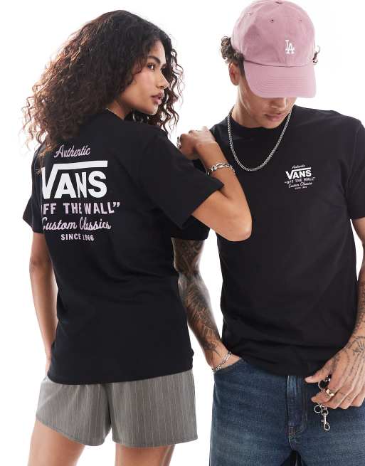 Vans - Holder Street - Klassiek T-shirt met korte mouwen en print op de achterkant in zwart