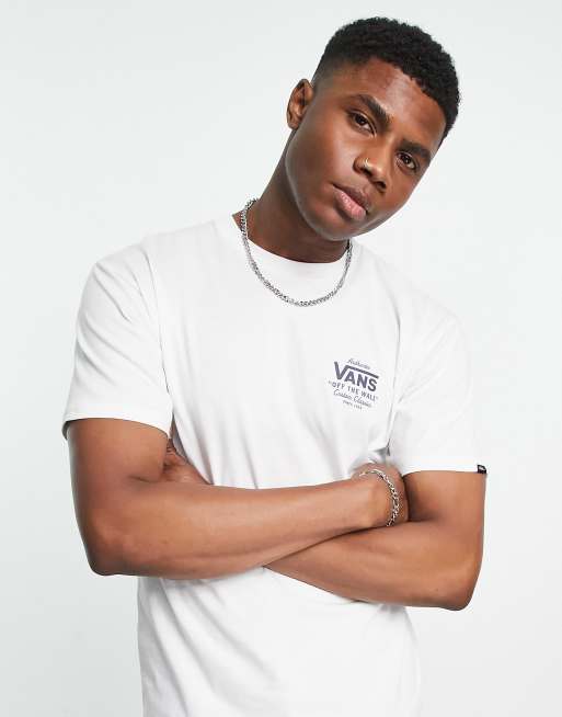 Vans - Holder Street - T-shirt met print op de rug in wit