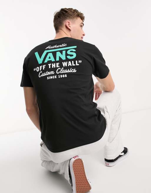 Vans - Holder - T-shirt met print op de rug in zwart