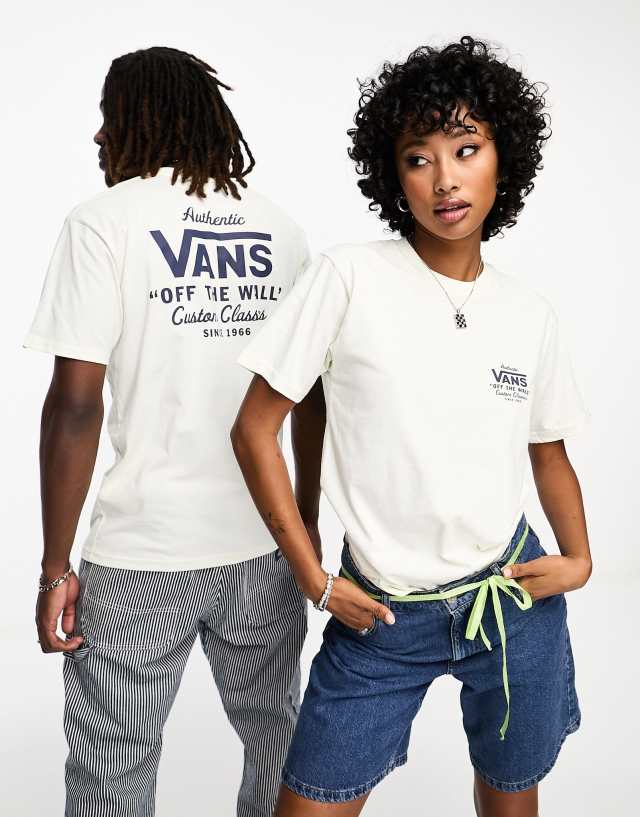 Vans - holders street classic t-shirt in off white with back print