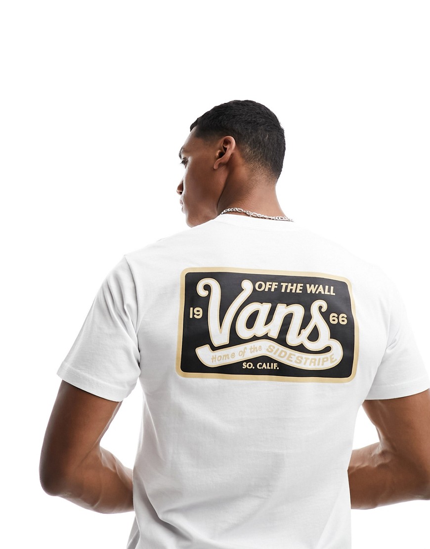 Vans home of the side stripe t-shirt with back print in white