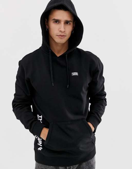 Vans hoodie with back print in black