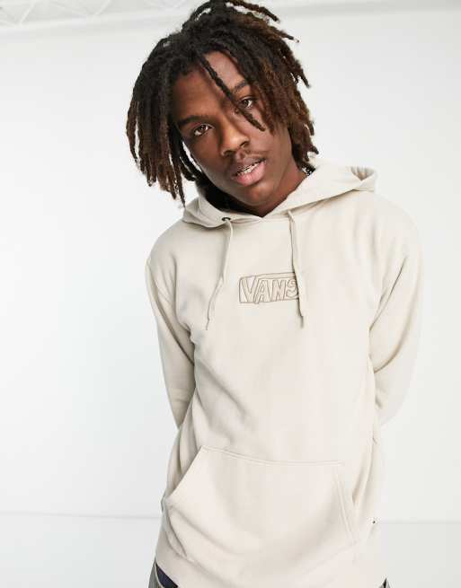 Vans hoodie with chest logo in vintage wash oatmeal ASOS