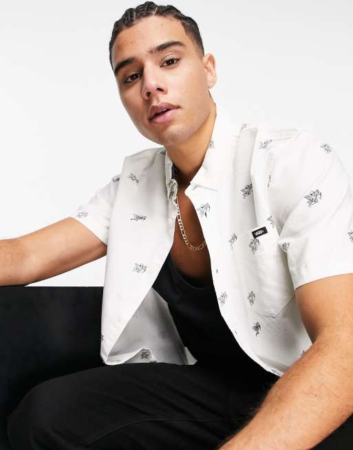 Vans Houser short sleeve printed shirt in white ASOS