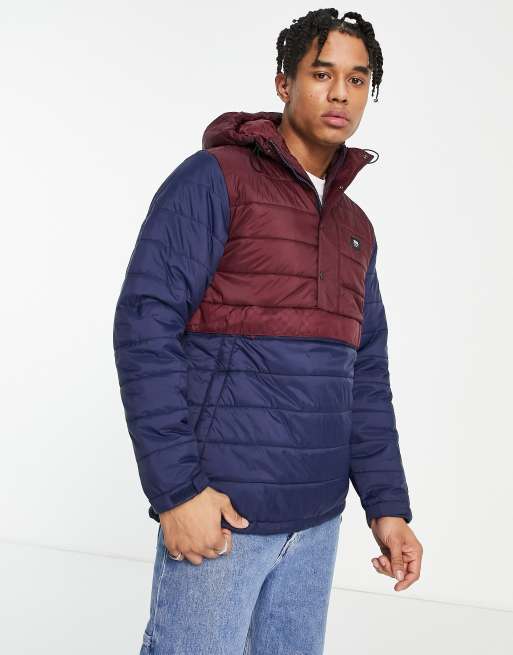 Vans - Hutton - Anorak-dynejakke i marineblå og bordeaux 