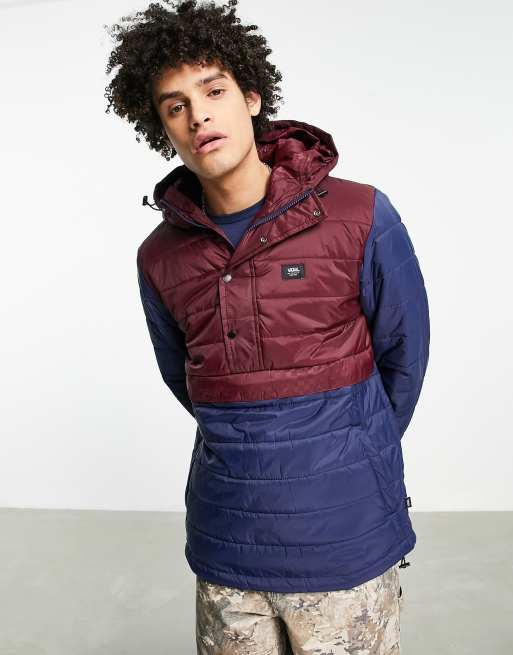 Vans Hutton Doudoune enfiler Bleu marine et bordeaux ASOS