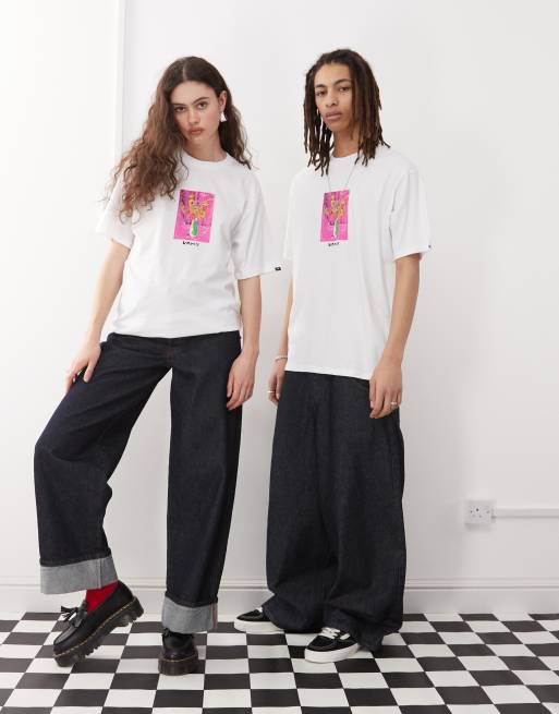 Vans - Hvid t-shirt med lille, centralt grafisk print og dekoration, 3 af 4
