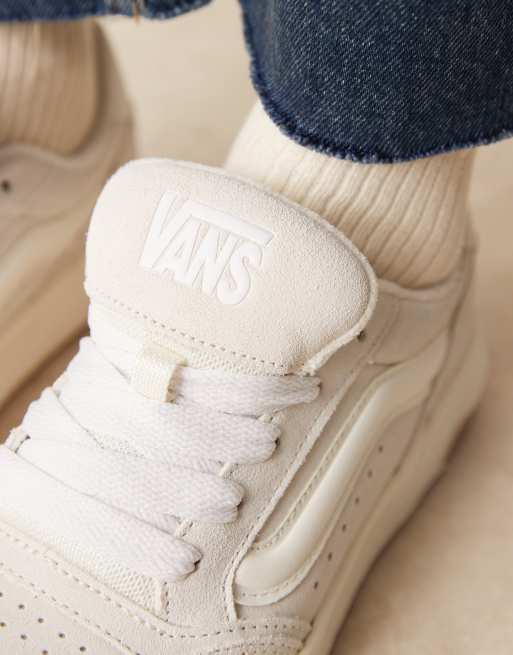 Vans - Hylane - Sneakers in camoscio bianco sporco con suola spessa, 4 di 5