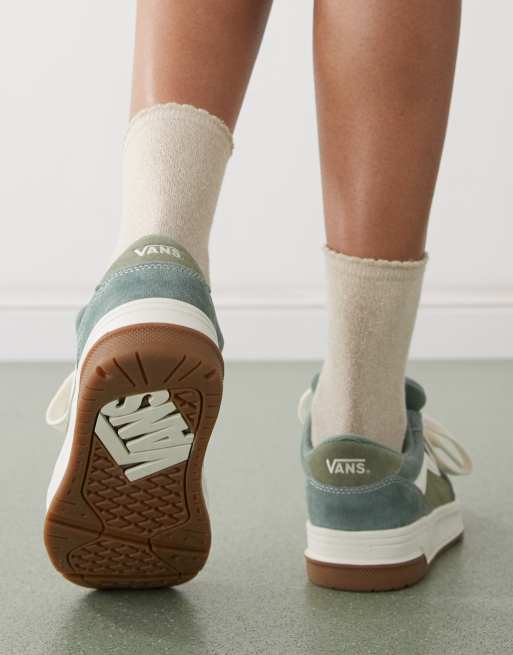 Vans - Hylane - Suède sneakers met dikke zool in twee kleuren groen, 3 van 4