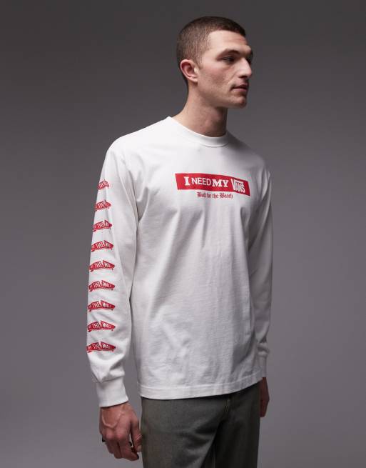 Vans 'I Need My' long sleeve t-shirt in white, 3 of 5