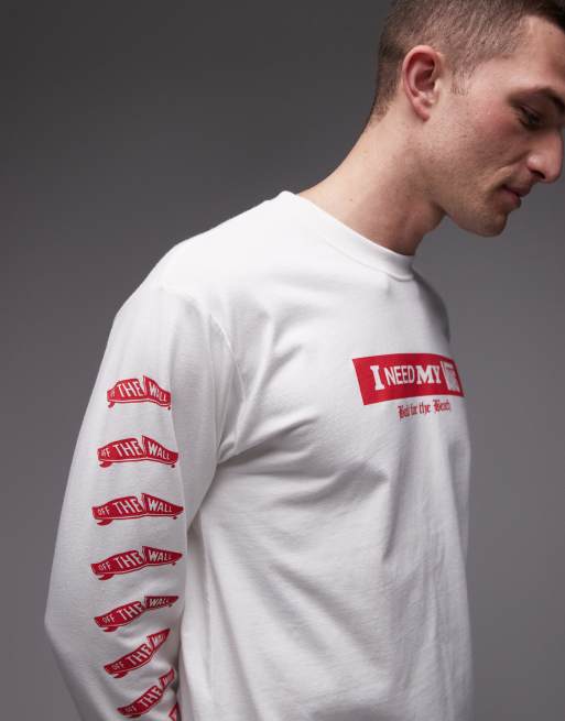 Vans 'I Need My' long sleeve t-shirt in white, 5 of 5