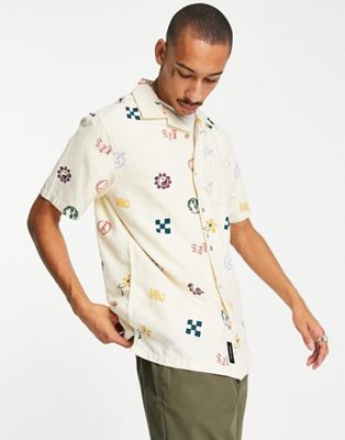 Vans in our hands short sleeve shirt in off white