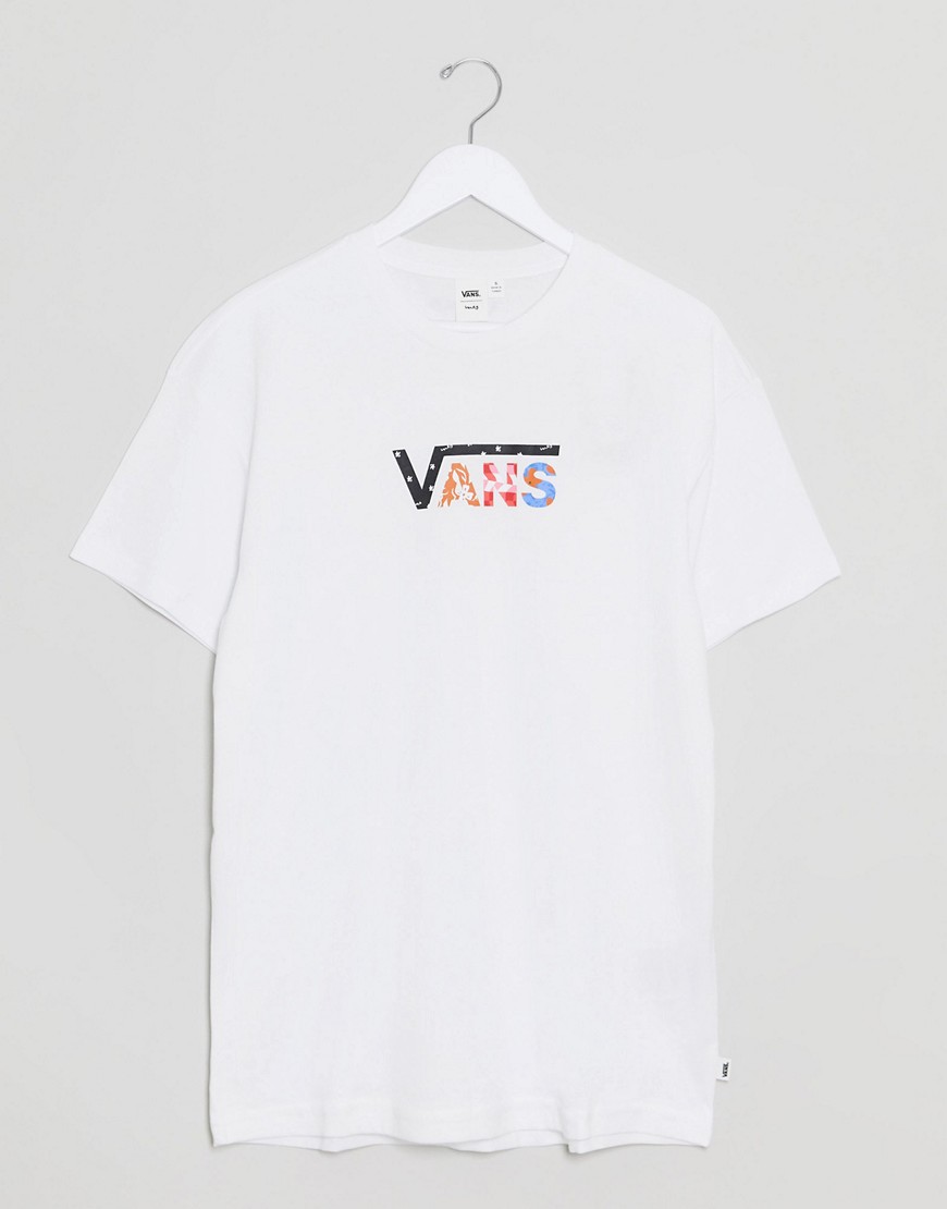Vans - Ines - T-shirt met korte mouwen en meerdere logo's in wit