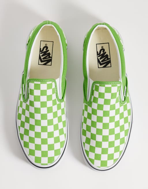 Vans - Instapsneakers met dambordmotief in groen en wit, 2 van 5