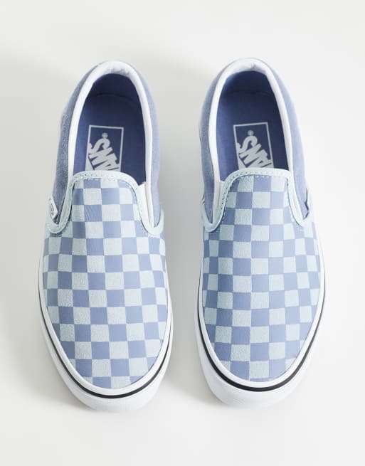 Vans - Instapsneakers met dambordmotief in lichtblauw, 3 van 5