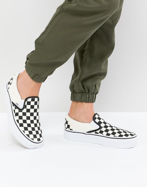 Vans - Instapsneakers met plateauzool in damboordprint