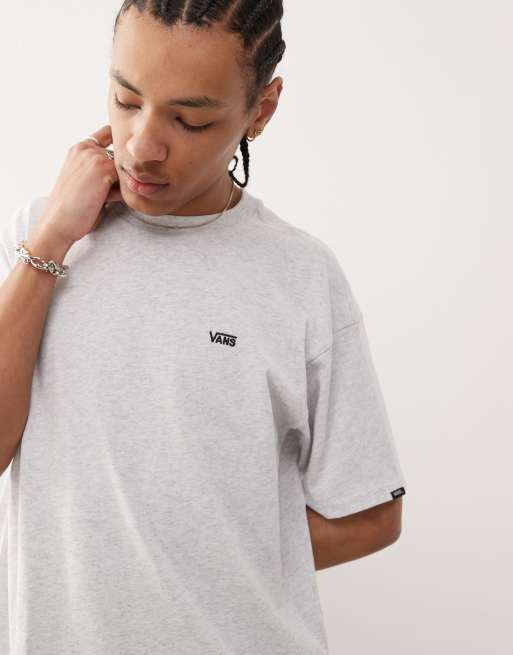 Vans – Jasnoszary T-shirt oversize z logo na lewej piersi, 2 z 4