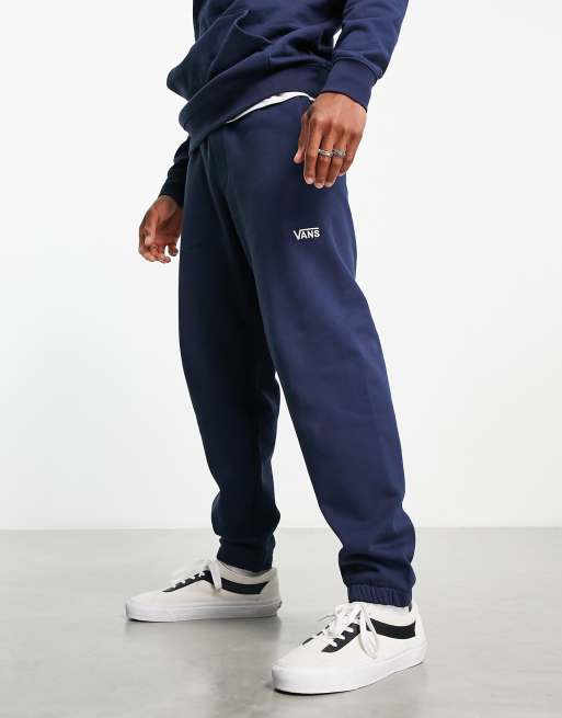 Vans - Joggers in pile blu navy con logo piccolo