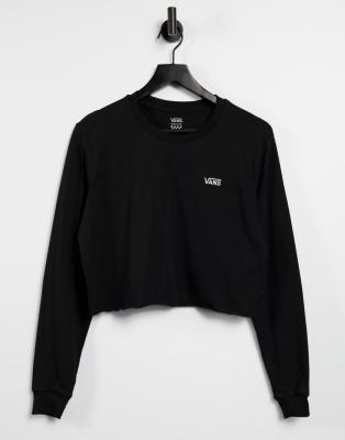 Vans - Junior V - Langärmliges Shirt mit kurzem Schnitt in Schwarz