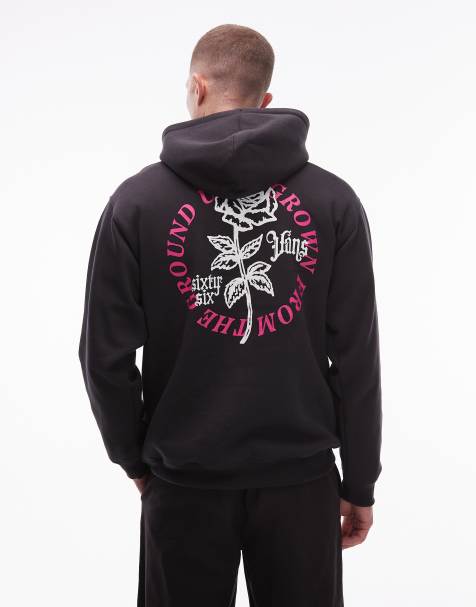 Vans – Kapuzenpullover in Schwarz mit „Grown From The Ground Up“-Print auf dem Rücken - view 1