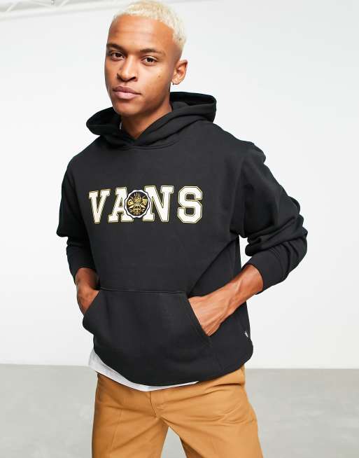 Vans Kapuzenpullover in Schwarz mit Logo Print ASOS