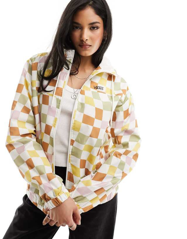 Vans Kastle Check Me Print windbreaker jacket in pastel