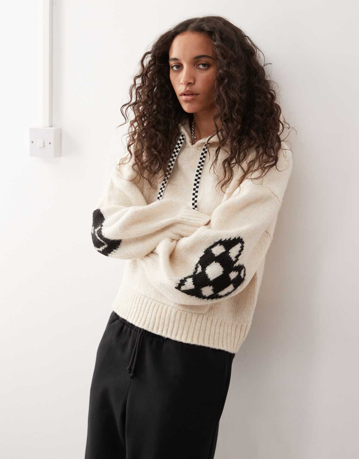 Vans Kawaii sweater hoodie in marshmallow