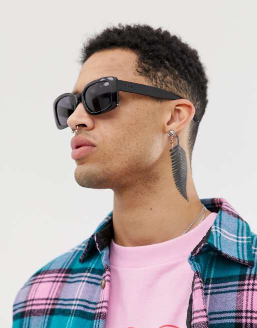 Keech square sunglasses in black | ASOS