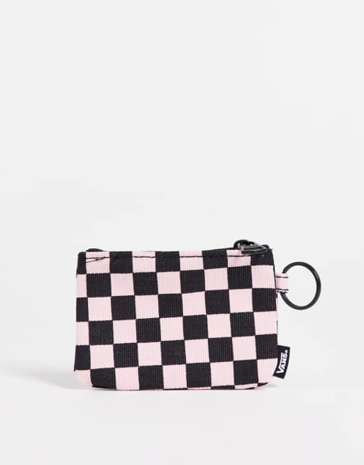 Vans keep the change checkerboard keychain wallet in powder pink ASOS