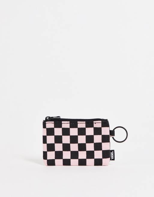 Vans Keep The Change Checkerboard keychain wallet in powder pink