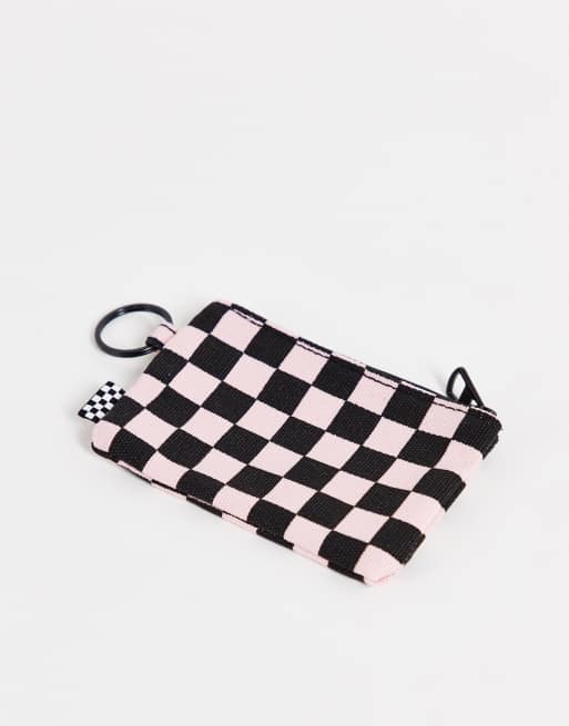 Vans Keep The Change Checkerboard keychain wallet in powder pink