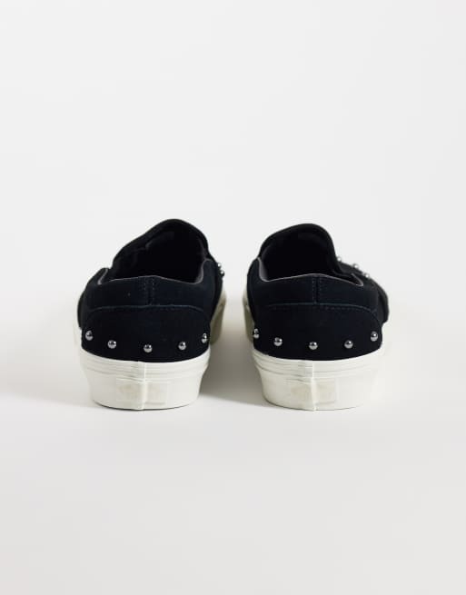 Vans klassische Slip-Ons mit Schachbrettmuster in Schwarz, 2 von 5