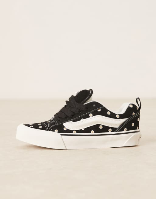 Vans - Knu Skool - Baskets à broderies fleuries - Noir, 2 de 5
