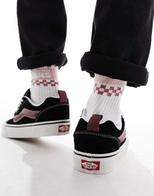 Vans Knu Skool Baskets semelle chunky Noir et rouge ASOS