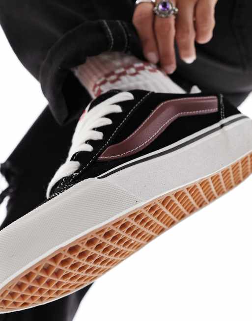 Vans Knu Skool Baskets semelle chunky Noir et rouge ASOS