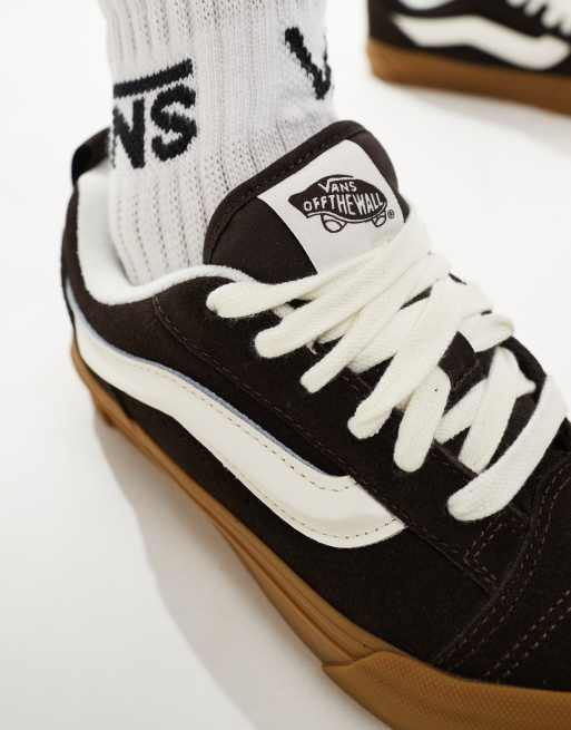 Vans Noir Semelle Marron Vans Knu Skool Baskets Avec Semelle