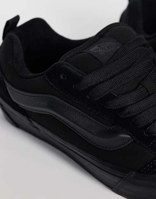 Vans - Knu Skool - Baskets en cuir à semelle chunky - Noir triple, 5 de 5