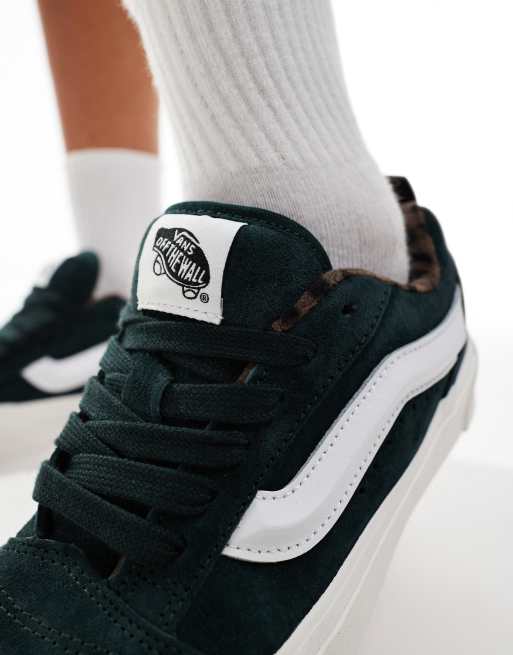 Vans Knu Skool Baskets en daim a semelle chunky Vert fonce