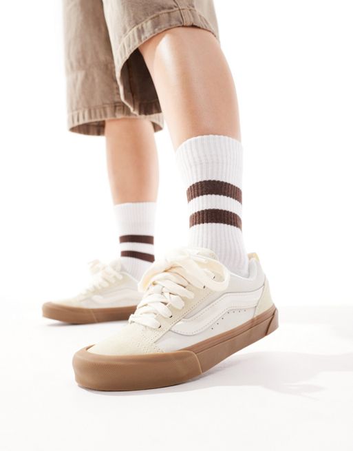 Vans – Knu Skool – Beige sneakers med gummisula